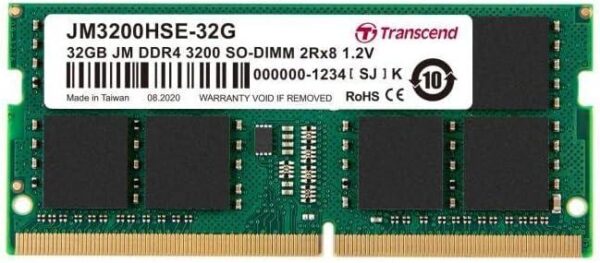 32GB JM DDR4 3200 U-DIMM 2Rx8 2Gx8 CL22 1.2V, 1YR WRTY