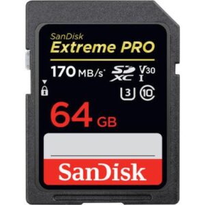 Extreme Pro 64GB SDXC UHS-I Card For Camera, 1YR WRTY