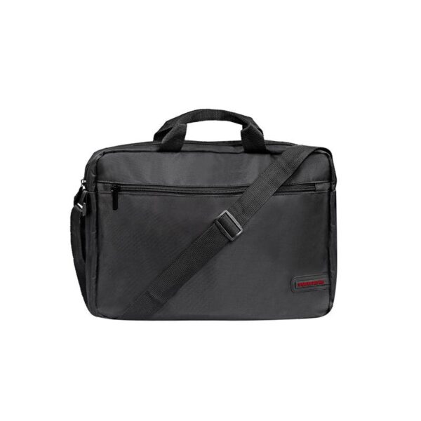 Gear-MB Lightweight Messenger Bag with Front Storage Zipper for Laptops up to 15.6?, Black