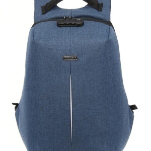 Anti-Theft Water-Resistant Backpack for 16? Laptops with TSA Lock, USB Port & Rear Anti-Theft Pocket, Blue