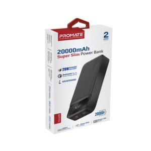 20000mAh Slim Power Bank with 20W USB-C Power Delivery and Quick Charge 3.0 , Black,   (1YR WRTY)