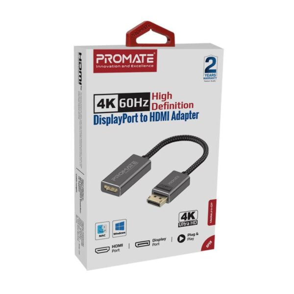 MediaLink-DP 4K@60Hz DisplayPort to HDMI Adapter,   (1YR WRTY)