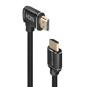 HDMI (Male)- Right Angle HDMI (Male) Nylon Cable with 3D, 4K Ultra HD & Ethernet Support, 3m Length,   (1YR WRTY)