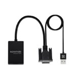 ProLink-V2H VGA to HDMI Display Adaptor with 1080p Resolution & Built-in USB Cable for Audio & Power, Black,   (1YR WRTY)