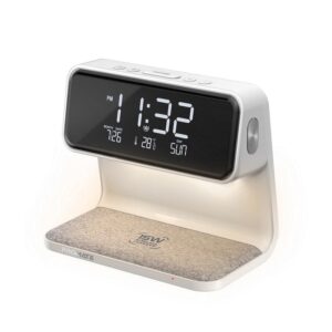 Lumix-15W 3-in-1 Multi-Function LED Alarm Clock with 15W Wireless Charger,   (1YR WRTY)