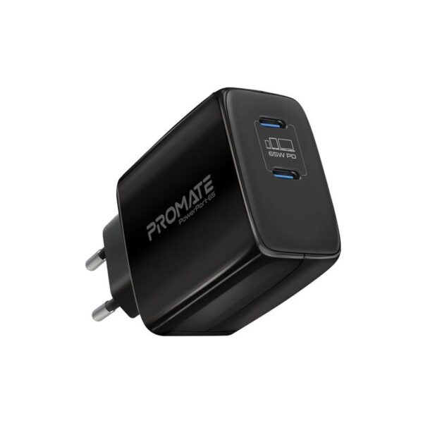 PowerPort-65 65W Super Speed GaNFast? Charging Adapter with Dual USB Ports - Black,   (1YR WRTY)