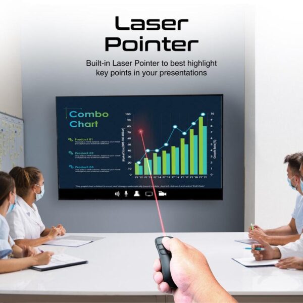 Universal Intuitive 2.4GHz Wireless Presenter with Presentation controls and Laser Pointer,   (1YR WRTY)
