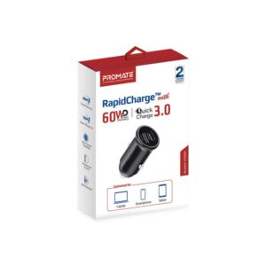 Bullet-PD60 RapidCharge? Mini Car Charger with 60W Power Delivery & Quick Charge 3.0,   (1YR WRTY)