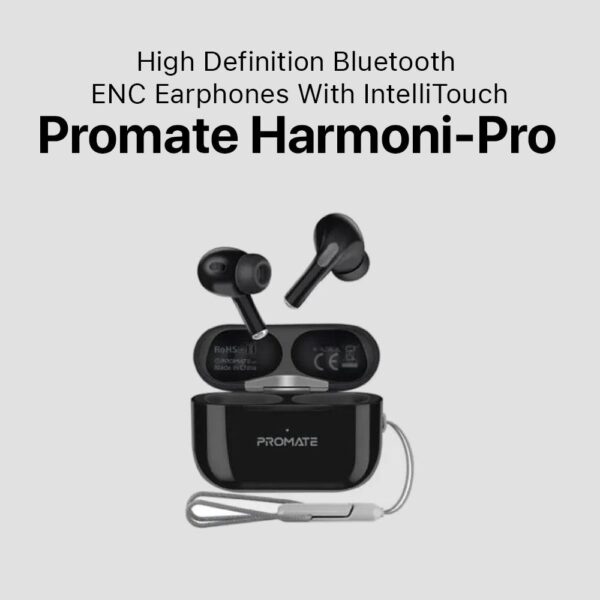 HARMONI-PRO High Definition Intellitouch True Wireless Earphone - Black,   (1YR WRTY)