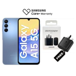 Galaxy A15, 6.5", 128GB + 4GB RAM (Dual SIM), 5000mAh, Blue  Free charger (2YRs WRTY)