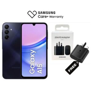 Galaxy A15, 6.5", 128GB + 6GB RAM (Dual SIM), 5000mAh, Black  (2YRs WRTY)