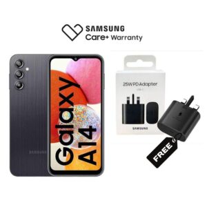 Galaxy A14 4G, 6.6", 128GB + 4GB RAM (Dual SIM), 5000mAh, Black  (2YRs WRTY)