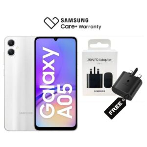 Galaxy A05, 6.7", 64GB + 4GB RAM (Dual SIM), 5000mAh, Silver  (2YRs WRTY)